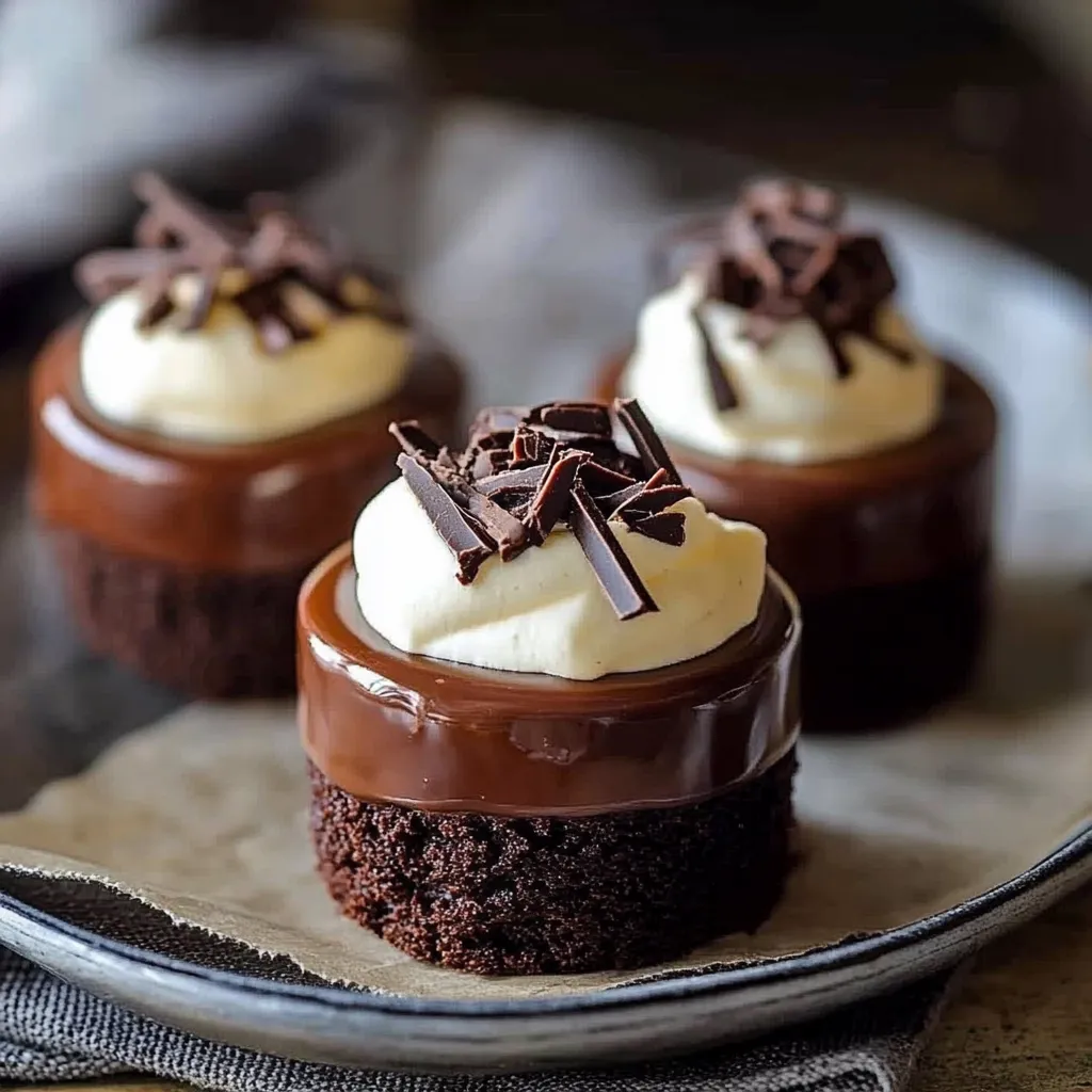Three chocolate cupcakes with white frosting.