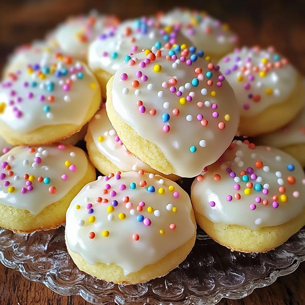 A plate of cookies with sprinkles.