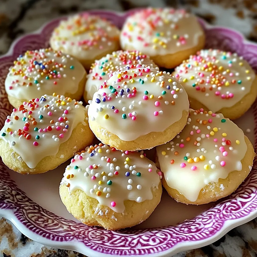 A plate of cookies with sprinkles.