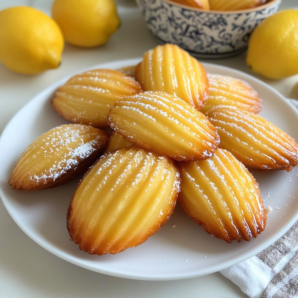 Golden pastries dusted with powdered sugar on a plate.