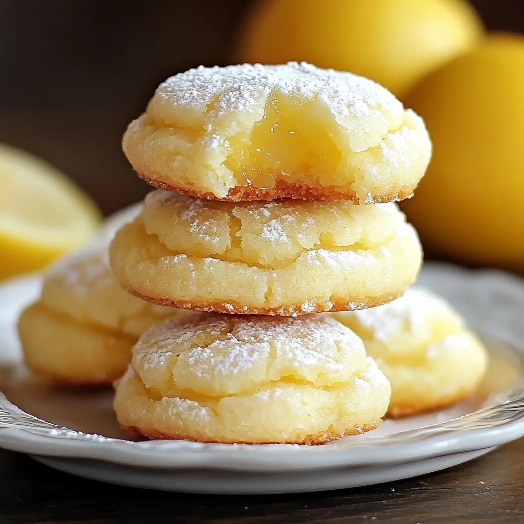 A stack of lemon cookies on a plate.