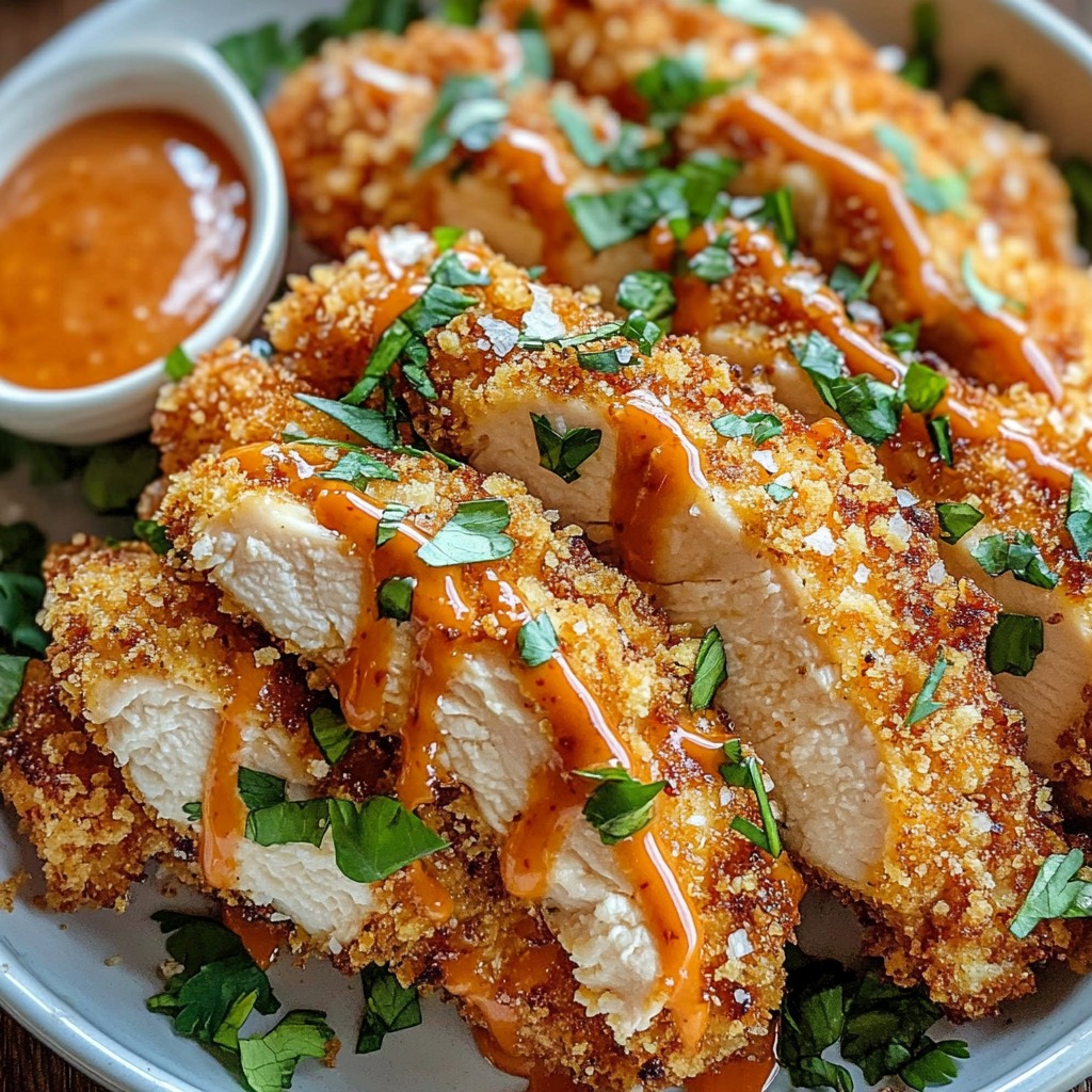 Golden chicken paired with Bang Bang sauce in a bowl.