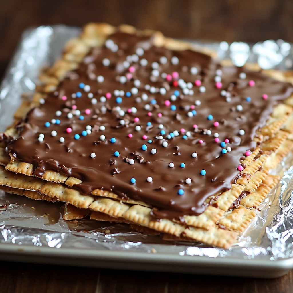 A pan of food with chocolate and sprinkles.
