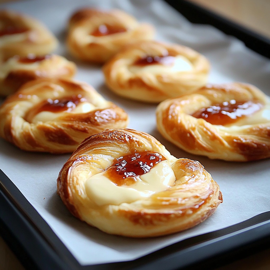A tray of pastries with jelly.