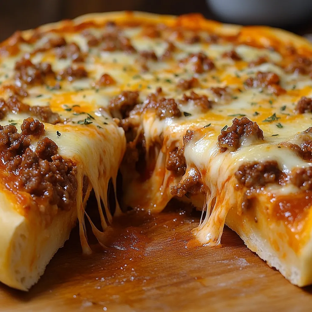 A slice of pizza with meat and cheese.