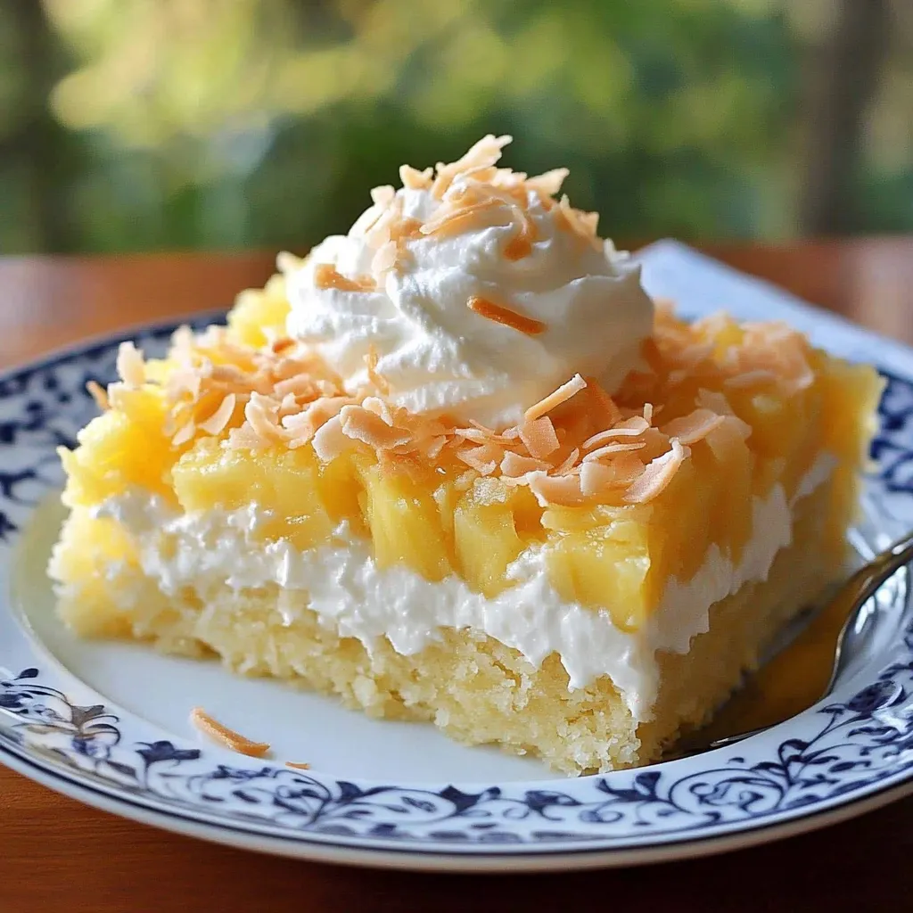A single cake slice with creamy frosting and coconut flakes.