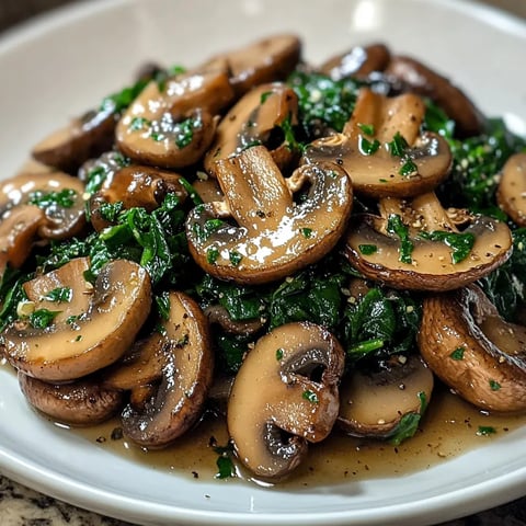 A plate of sautéed mushrooms.